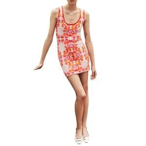 Cara Cara Designer Brittania Tank Dress in Venice Scroll Pink M